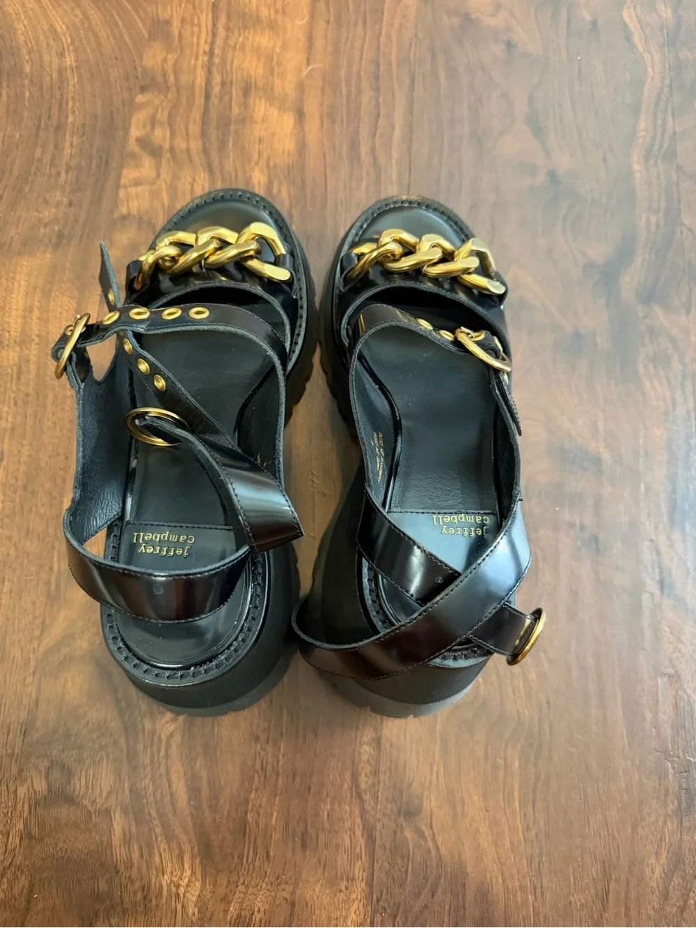 Jeffrey Campbell Claire Chain Platform Sandals Black